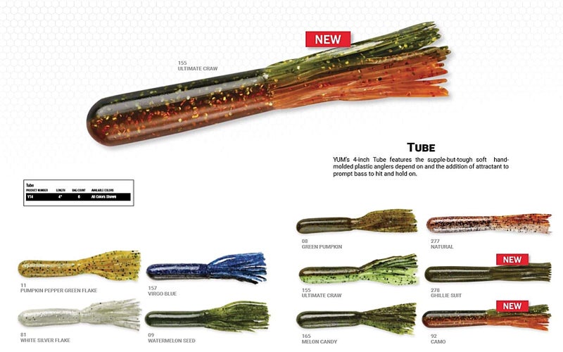 Yum Lures YT4155 Tube Fishing Bait, Ultimate Mate Craw, 4" - Image 3